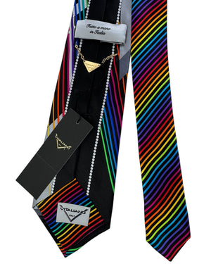 Vitaliano Pancaldi Tie Black Gray Multi Color Design