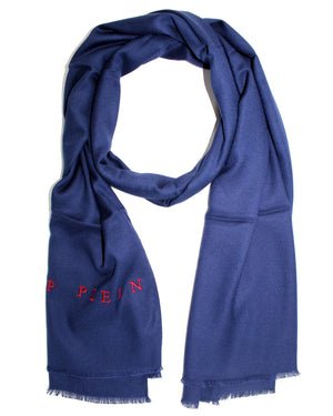 Philipp Plein Scarf Navy Red Logo 