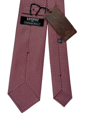 Stefano Ricci Tie Burgundy And White Micro Medallion Pattern