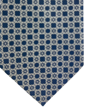 Stefano Ricci Tie Dark Blue Gray Geometric Pattern
