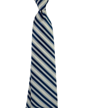 Stefano Ricci Silk Tie Navy Stripes Pattern