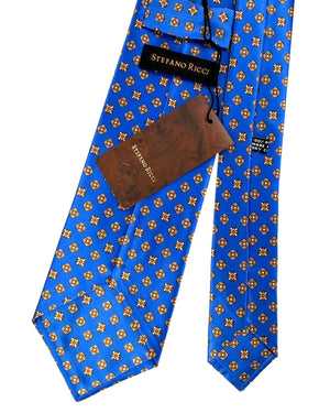 Stefano Ricci Tie Blue Brown Geometric Design SALE