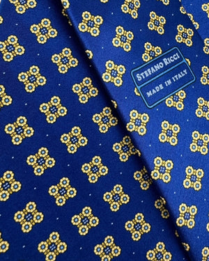 Stefano Ricci Silk Tie Royal Blue Gold