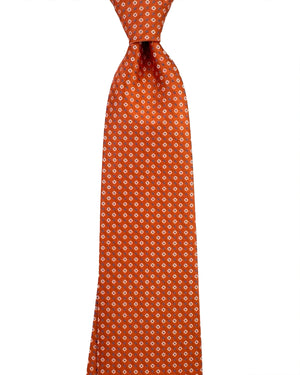 Stefano Ricci Tie Orange Mini Flowers