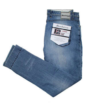 Sartorio Jeans Denim Blue Slim Fit Button Fly
