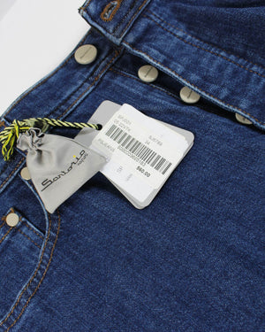 Dark Denim Blue Button Fly