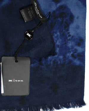 Sartorio Scarf Blue Paisley - Luxury Wool Silk Shawl SALE