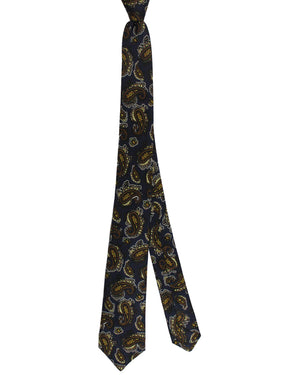 Sartorio Sevenfold Tie Midnight Blue Brown 