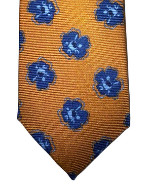 Sartorio Tie Brown Royal Blue Floral Dots