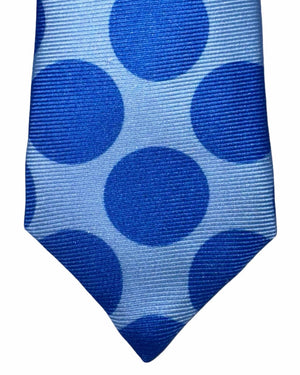 Sartorio Napoli Sevenfold Tie Light Blue Royal Large Dots