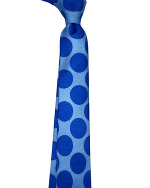 Sartorio Napoli Sevenfold Tie Light Blue Royal Large Dots