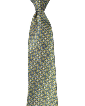 Stefano Ricci Silk Tie Yellow Metal Blue Geometric