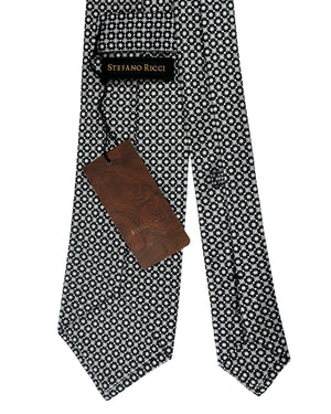 Stefano Ricci Silk Tie Black Gray Silver
