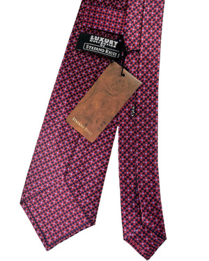 Stefano Ricci Silk Tie Navy Red Lilac Micro Design