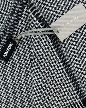 Tom Ford Scarf Gray Black Silver New