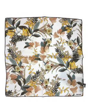 Tom Ford Silk Pocket Square Floral Design