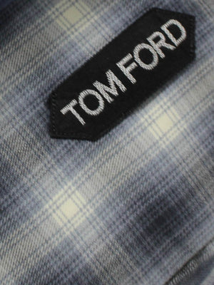 Tom Ford Sport Shirt Gray Plaid Check Western Shirt 39 - 15 1/2 SALE