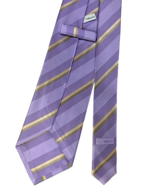 Valextra Silk Tie Lilac Stripes - Wide Necktie