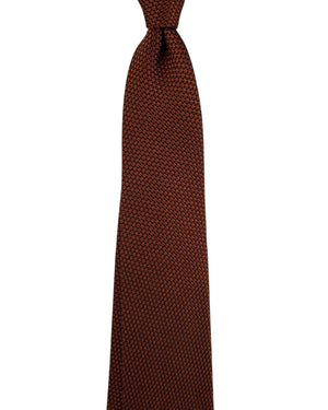 Ermenegildo Zegna Tie Rust Brown And Navy Houndstooth