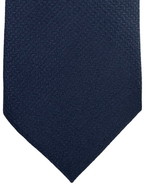 Ermenegildo Zegna Black Tie Solid Tonal Geometric Pattern