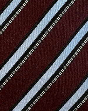 Ermenegildo Zegna Tie Brown Blue Stripes Design