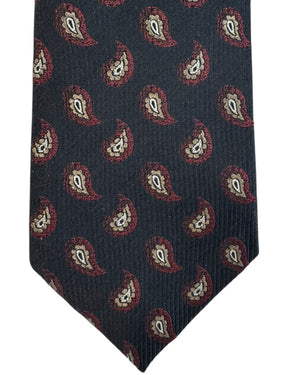 Ermenegildo Zegna Tied for  Navy Maroon Paisley - Narrow Necktie