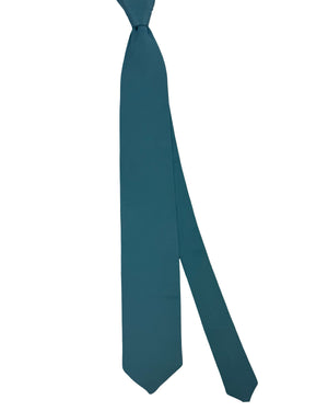 Zegna Tie Petrol Blue Solid - XXX Couture - 2 Sided