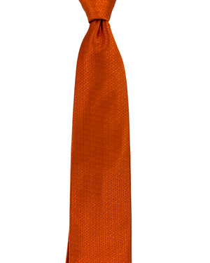 Ermenegildo Zegna Tie Rust Orange Z-Logo - Natural Silk