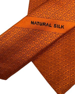 Ermenegildo Zegna Tie Rust Orange Z-Logo - Natural Silk