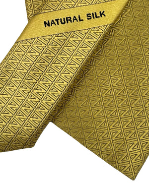 Ermenegildo Zegna Tie Yellow-Gold Z-Logo - Natural Silk