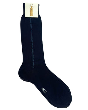 Zilli Socks Solid Black With Logo