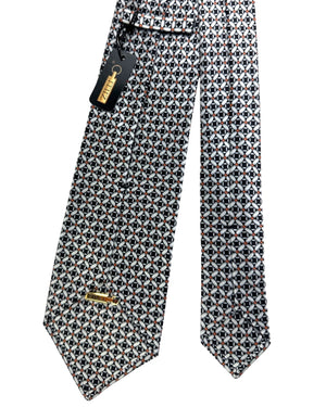 Zilli Silk Tie Gray Black Orange