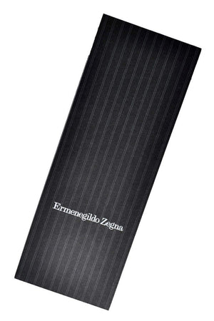 Z Zegna Narrow Tie Brown Gray Navy Stripes Design