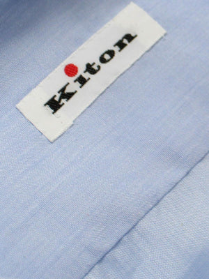 Kiton Dress Shirt Solid Blue 39 - 15 1/2 SALE