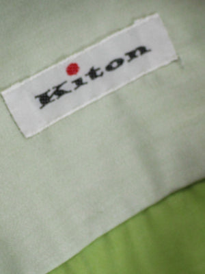 Kiton Shirt Light Green Spread Collar 42 - 16 1/2 REDUCED - SALE
