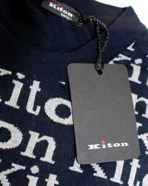 Kiton Sweater Black Logo Crewneck M