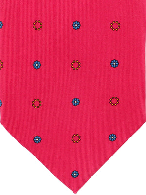 E. Marinella Silk Tie Pink Floral Geometric
