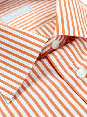 Stefano Ricci Dress Shirt White Orange Stripes