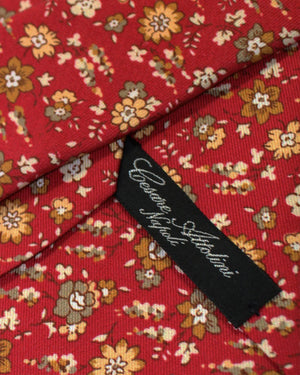 Cesare Attolini Tie Dark Red Mustard Floral SALE