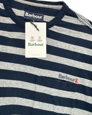 Barbour Long Sleeve Shirt Gray Black Stripes M