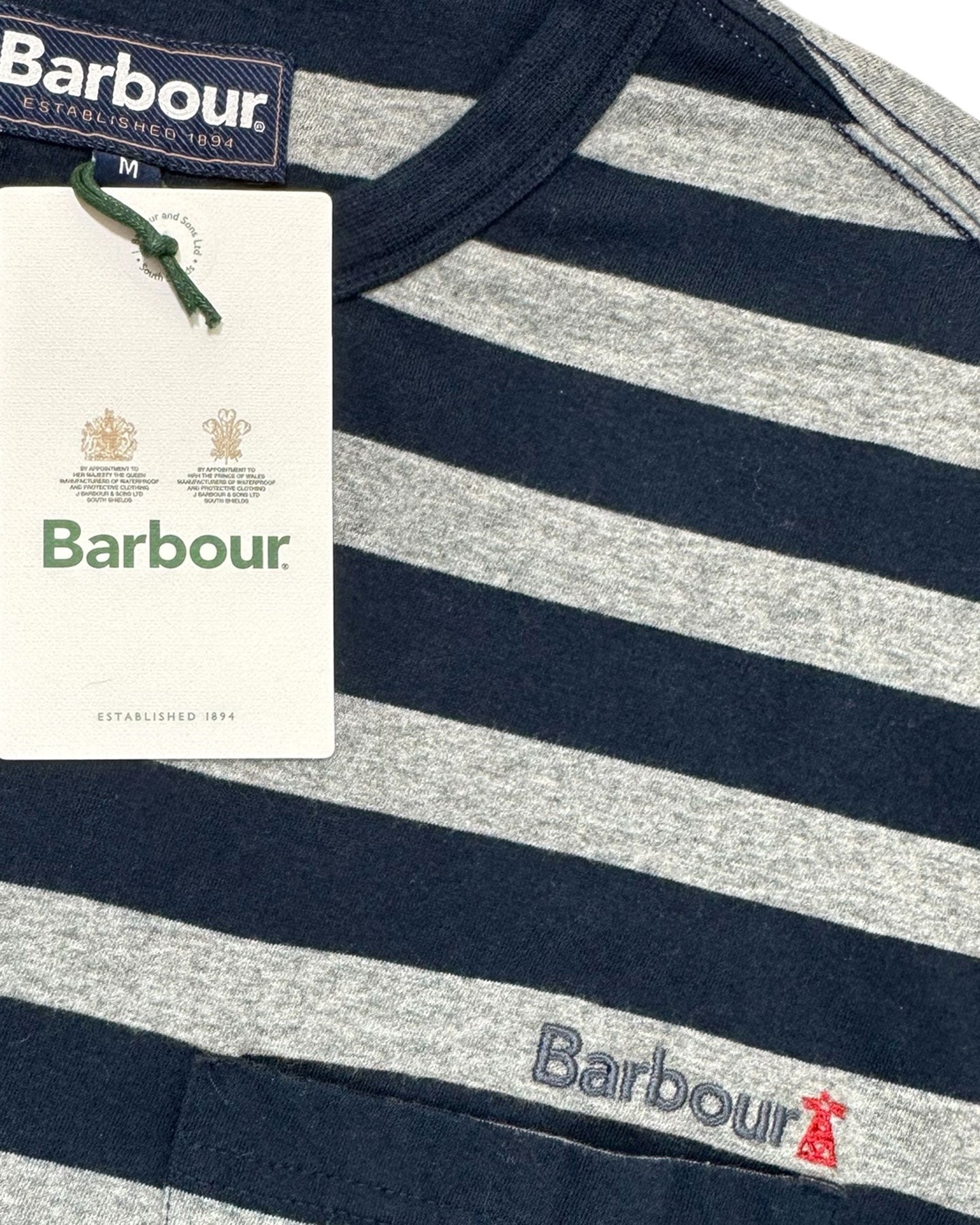 Barbour Long Sleeve Shirt Gray Black Stripes