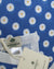 Luigi Borrelli Linen Pocket Square Royal Blue Dots