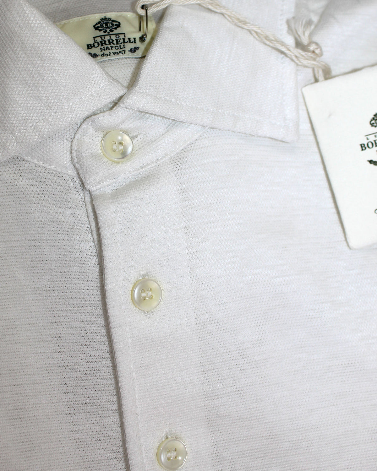 Long Sleeve Polo Shirt White 