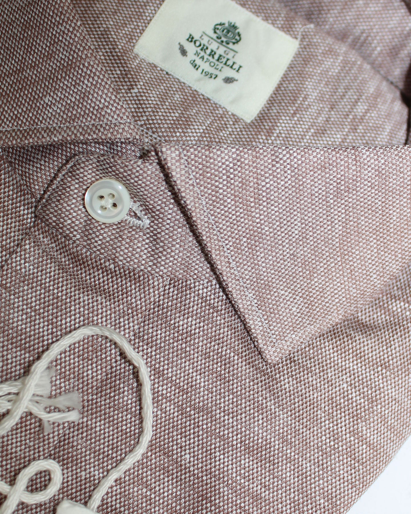 Luigi Borrelli Long Sleeve Polo Shirt Brown 