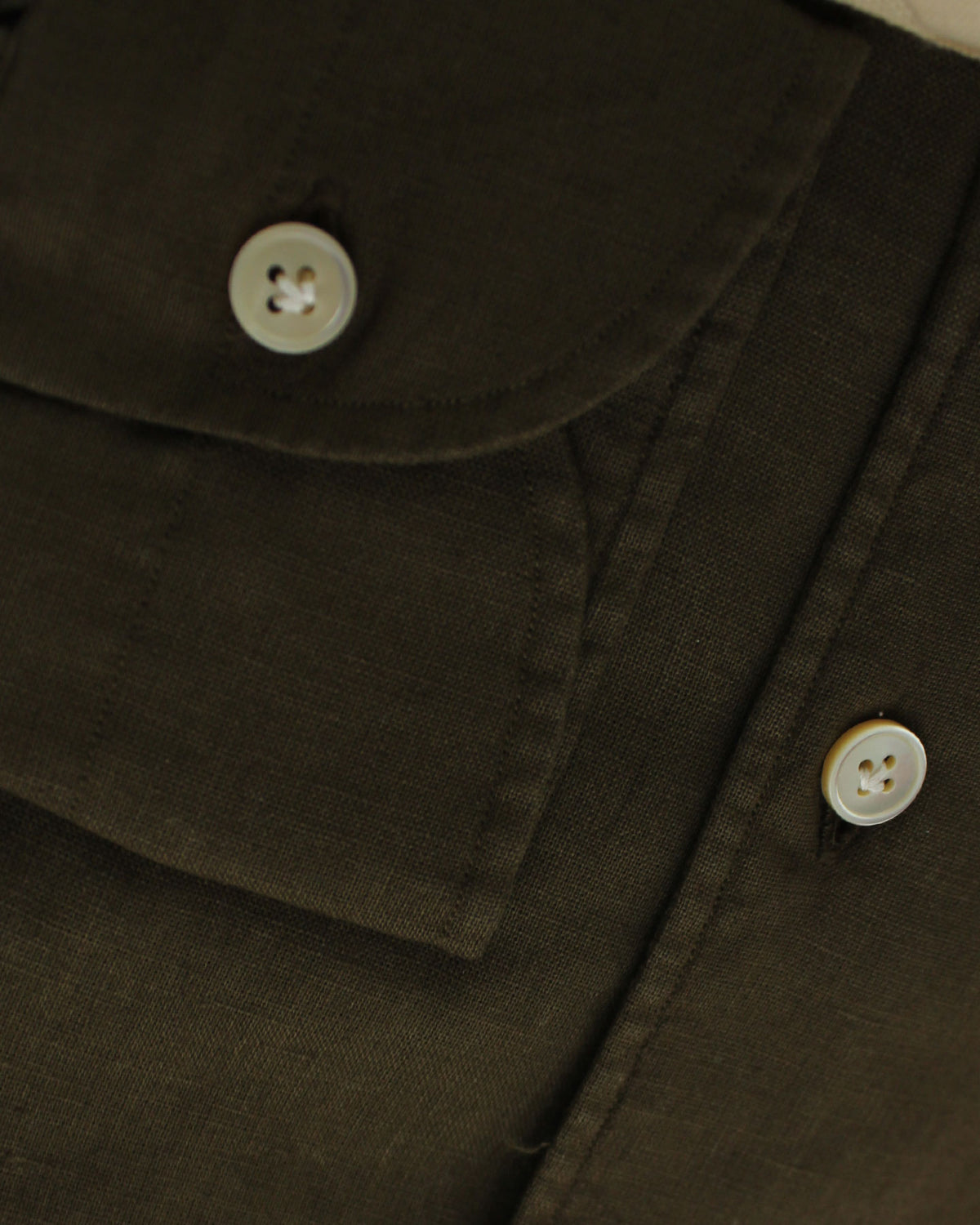 Luigi Borrelli Linen Sport Shirt Dark Brown 41 - 16 SALE