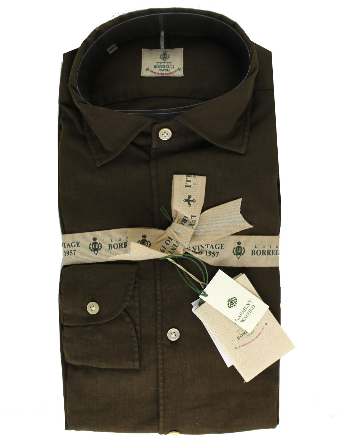 Luigi Borrelli Sport Shirt Dark Brown 