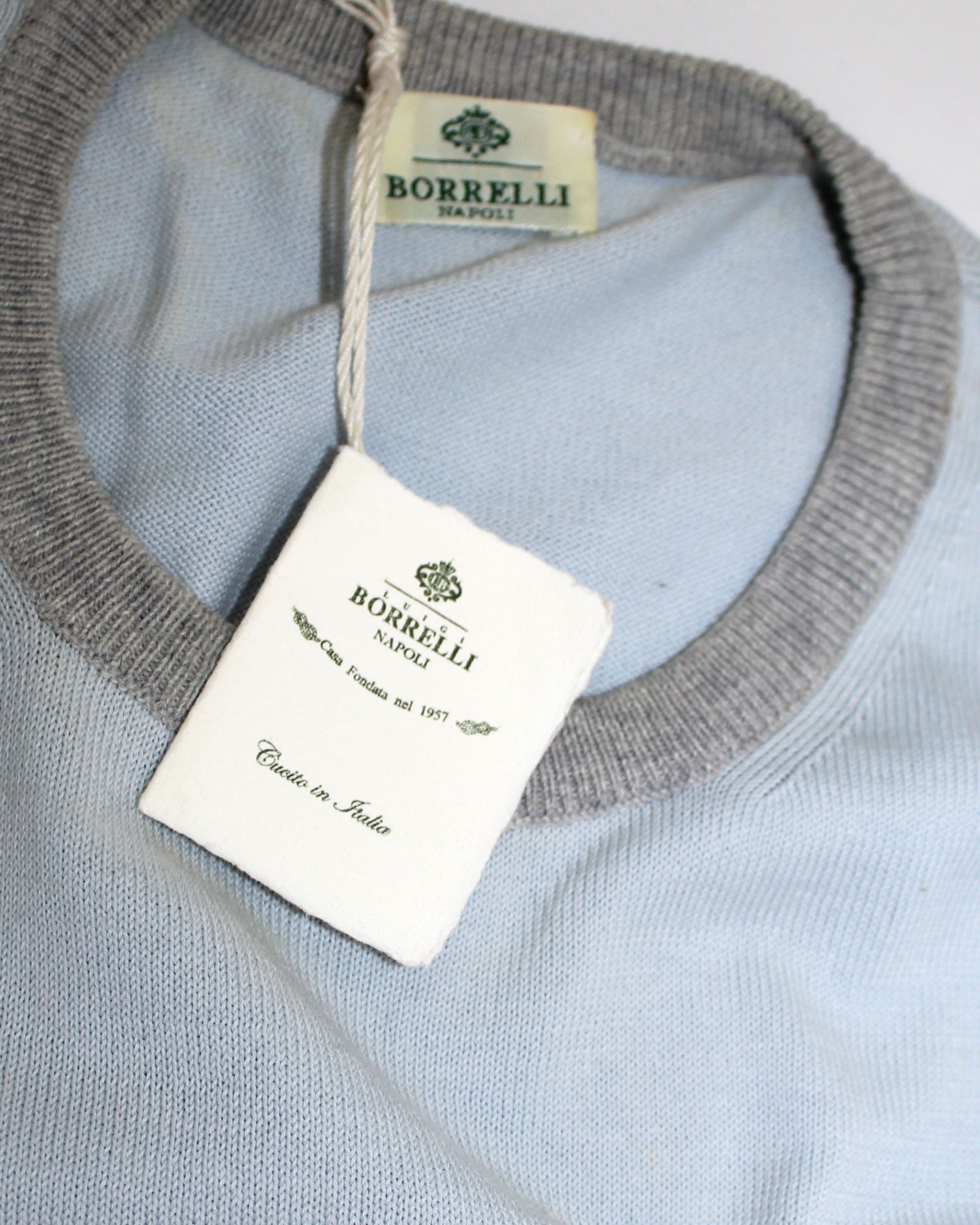 Borrelli Sweater Sky Blue Elbow Patches 