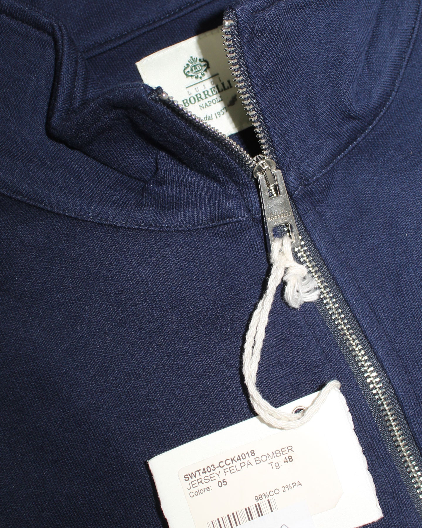 Luigi Borrelli Zip Sweater Navy