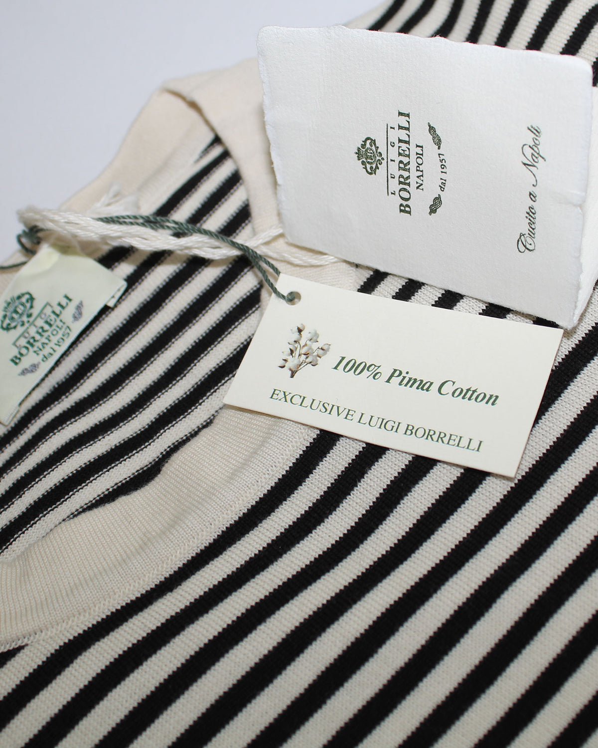 Luigi Borrelli T-Shirt Striped Design EU 48 / US 38