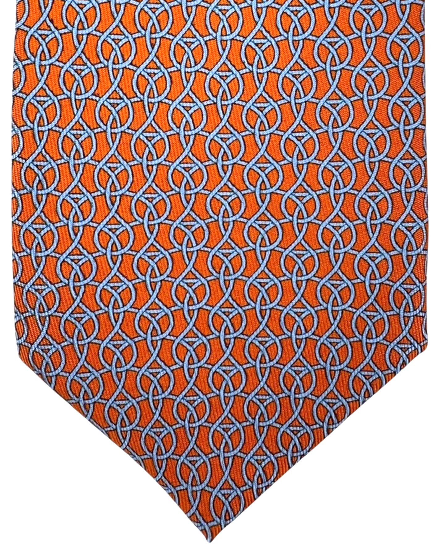 Salvatore Ferragamo Tie Orange Interlocking Gancini